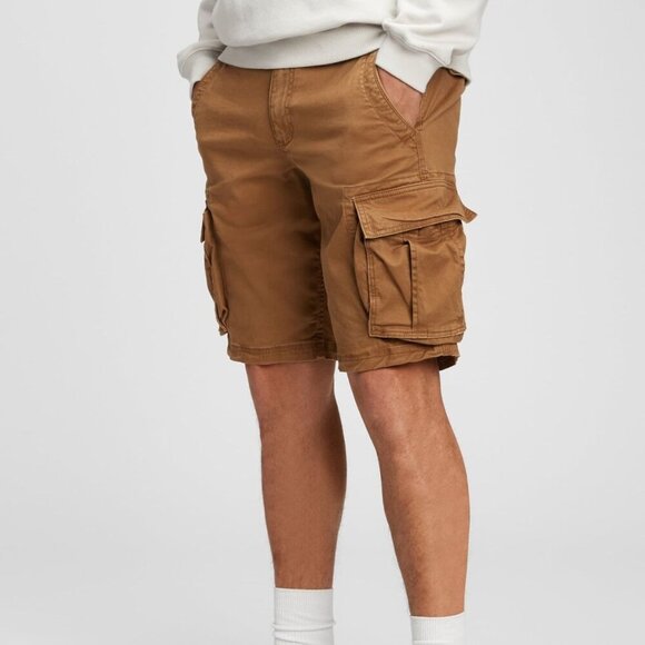 GAP Men's 11" Twill Cargo Shorts with GapFlex in Palomino Brown/Tan Size 32 - Picture 1 of 5